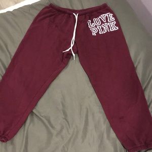 maroon PINK sweatpants